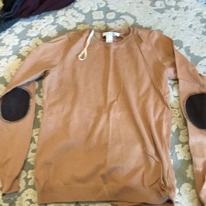 Long sleeve sweater with brown Corduroy patches